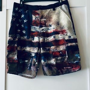 Men’s Flag Print Cargo Shorts